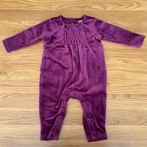 Tea Plum Velvety Baby Romper